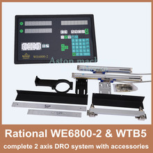 Free Shipping Complete Set of Rational WE6800-2 2 axis DRO digital readout and 2 pcs WTB5 linear scale for lathe milling machine 2024 - buy cheap