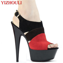 Classic Elegant 15CM Open Toe Suede Leather High Heel Platform Party Shoes,, High Heel Sandals, Wedding Shoes 2024 - buy cheap