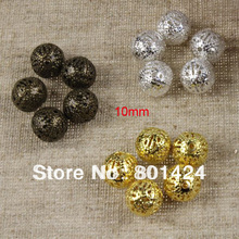 free shipping 66-17 10mm 300pcs Metal filigree ball spacer beads 2024 - buy cheap