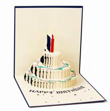3D Pop Up Greeting Card Handmade Happy Birthday Easter Valentines Day Cake candle invitation gift cards party festive supplies 2024 - buy cheap
