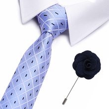Corbata de seda de colores para hombre, corbatas formales de moda, corbata estrecha y delgada, corbata estrecha de 7,5 cm, broches gratis 2024 - compra barato
