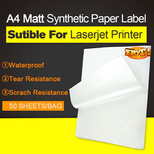 Papel de etiqueta sintética pp a4 laser brilhante-50 folhas à prova de intempéries | à prova de lágrima, adesivo autoadesivo permanente da impressora 2024 - compre barato