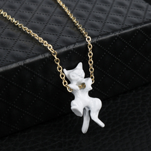 Gargantilla colgante de gato para mujer y niña, collar con colgante de gato blanco y negro, regalo de joyería, moda 2019 2024 - compra barato