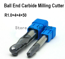 2F-R1*4*4*50,Spiral Bit Milling Tools, Carbide Ball Nose End Mill, the lathe tool,boring bar,cnc,machine 2024 - buy cheap