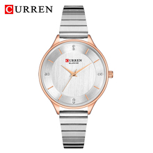 Curren relógio de pulso de aço inoxidável, relógio analógico fashion de quartzo com cristais 2024 - compre barato