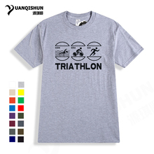 Swim Bike Run - Funny Triathlon T-Shirt 2021 Fashion New T Shirts High Quality Tshirt 16 Colors Cotton Short Sleeve Tees Tops 2024 - buy cheap