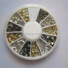 1 шт. OD-55 3D 4 различных гвоздиков, металлическое украшение в колесе, блестящее украшение для ногтей, красивое Внешнее украшение 2024 - купить недорого