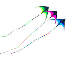Nueva llegada, 2M triángulo Arco Iris cometa con 10m de cola vuelo de cometas Aire Libre deportes cometas de juguete regalo para los niños Color a 3 2024 - compra barato