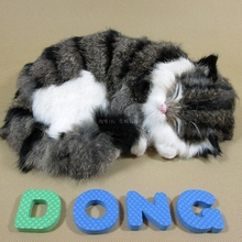 cute dark gray simulation cat toy polyethylene & furs sleeping cat doll gift about 27x18x10cm 1519 2024 - buy cheap