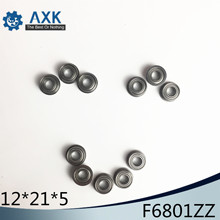 Rolamento de flange f6801zz 12x21x5mm com rolamento de esferas, seção fina com 10 peças, f6801 z zz 2024 - compre barato