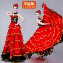 Roupa de tourada espanhola de chamamento adulto feminino vestido de saia completa de dança abertura roupa de dança para performance de palco espanhol h528 2024 - compre barato