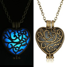 OneckOha Vintage Glow In The Dark Heart Locket Pendant Glowing Tree Of Life Necklace Steampunk Jewelry Drop Shipping! 2024 - buy cheap