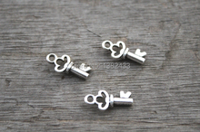 50pcs--Key charms,Antique Tibetan silver Mini Filigree Flower key Charm Pendant 8x16mm 2024 - buy cheap
