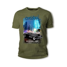 Americano músculo coche clásico Y coche clásico Schwarz Auto Youngtimer Oldtimer Herren 2019 nuevo pantalón corto Casual de manga larga hombres Cool camisetas Top 2024 - compra barato