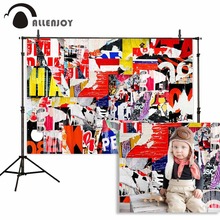 Allenjoy backgrounds for photography studio retro collage torn creased posters paper texture backdrop colorful modern photocall 2024 - buy cheap