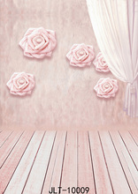 Pano de fundo para fotografia de bebê, decoração de aniversário e casamento com flores, em vinil, adorável, piso de madeira 2024 - compre barato