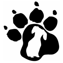 14.9*16CM Dachshund Dog Paw Print Vinyl Decal Personality Car Stickers Car Styling Motorcycle Accessories Black/Silver S1-1268 2024 - buy cheap