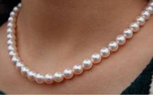 Joyería collar de perlas genuino 18 "8-9mm natural Mar del Sur collar de perlas blancas 925 Plata envío gratis 2024 - compra barato
