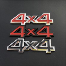 1 PCS Black Red 4X4 badge Emblem Chrome Metal Trunk Logo Four Wheel Drive Refitted Sticker for Compass Wrangler Car Styling 2024 - buy cheap