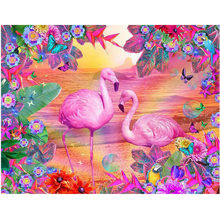 Full square Diamond embroidery Pink Flamingos 5d diy diamond painting Cross Stitch Needlework diamond mosaic home decor C14 2024 - buy cheap
