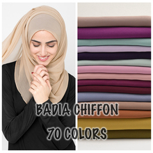 10pcs/Lot High Quality Women Muslim Islamic Georgette Scarfs Shawls Headwear Long Wraps Solid Plain Chiffon Hijabs 2024 - buy cheap