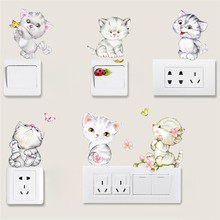 Яркая 3D наклейка на стену с изображением кота, наклейка на стену в ванной, туалете, компьютерной книге, декоративные наклейки для мобильных телефонов, Смешные животные, искусство 2022 - купить недорого