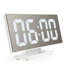 Reloj despertador con pantalla LED grande, superficie de espejo Digital, puerto de carga USB para dormitorio, despertador Digital, decoración del hogar 2024 - compra barato