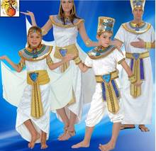 Children White Egyptian Pharaoh Cleopatra Adult Costumes Halloween Cosplay Gir Costume Egypt Princess Prince Family Party 2024 - buy cheap