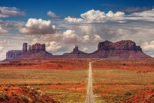Monument Valley Rock formations desert clouds  West Geography landscape poster Print Waterproof Fabric Wall Decor 12x18 2024 - buy cheap