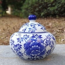 Chinese blue and white porcelain storage tank small porcelain pot home furnishings European style mash ornaments 2024 - buy cheap