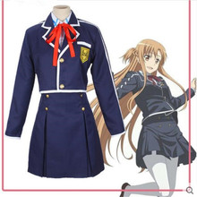 Sword Art Online SAO Yuuki Asuna School Uniform Coat Shirt Skirt Anime Outfit Cosplay Costumes A730 2024 - buy cheap