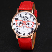 Fashion Women Watches Brand Luxury Cute Cat Leather Band Analog Quartz Round Wrist Watch Watches montre femme reloj mujer &Ff 2024 - buy cheap