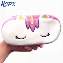 Novelty Plush Unicorn Pencil Cases For Girls Kawaii Pencil Bags Pouch Pen Box Cute Stationery Gift Office School Supplies 2024 - buy cheap