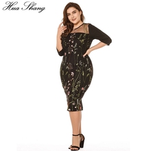 Plus Size Embroidery Party Dress Women Summer Elegant Mesh See Through O Neck Midi Dress Slim Office Bodycon Pencil Dresses 2024 - buy cheap