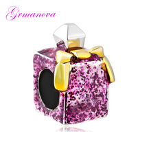 Liga de zinco rosa feminino jóias de luxo frasco de perfume charme beads DIY jóias artesanais amuleto Fit Pandora Pulseira Colar 2024 - compre barato