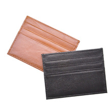 100% Genuine Leather Vintage Credit ID Card Holder Multiple Business Card Holder Horizontal Card Bag Customiz Name LOGO 2024 - buy cheap