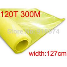 Free shipping  1 meter 120T 300M yellow color polyester silk screen printing mesh 120T 127CM width 2024 - buy cheap