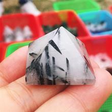 1pcs Pyramid healing crystal handicrafts black natural black tourmaline quartz crystal gifts home decoration beautiful 2024 - buy cheap