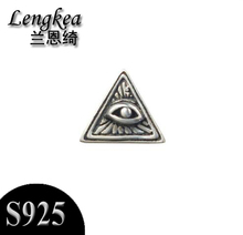 Lengkea jewery 925 sterling silver stud earring vintage cool small triangle ears accessories girls boys silver jewelry gift 8*9 2024 - buy cheap