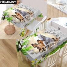 Custom 3D Horse Picture Tablecloth Kitchen Dining Table Decorations Home Rectangular Party Table Covers For Friend Child Gift 2024 - buy cheap