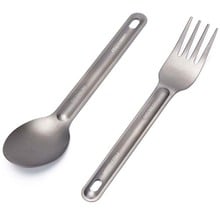 1PCS Picnic Spoon Tool Outdoor Camping Titanium Spork Camping Tableware Titanium Spoon Fork Long Handle Spoon 2024 - buy cheap