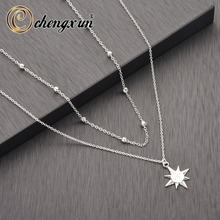 CHENGXUN Sunflower Pendant Long Necklace For Women Fashion Double Layered Spark Statement Necklace Jewelry Accessories  2024 - buy cheap