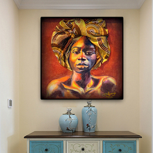 Abstract Figure African  Woman Oil Painting on Canvas Art Posters and Prints Scandinavian Wall Picture for Living Room 2024 - buy cheap