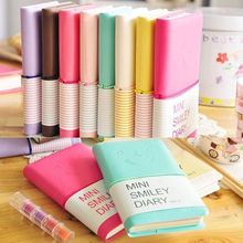 Mini Smiley Diary Notebook Memo Book leather Note Pads Stationery Pocketbook 2024 - buy cheap