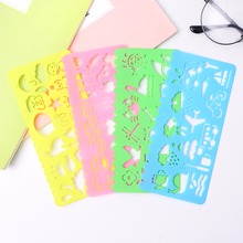4 pcs/lot Korean Multifunctional Ruler Plastic Symbols Drawing Template Stationery Candy Color Rulers Office School Supplies 2024 - buy cheap