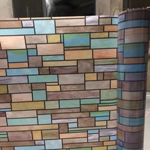 Stained brick Window Privacy Film non-adhesive Decorative PVC Film Glass Sticker Static Cling bathroom Sliding doors Home Decor 2024 - buy cheap