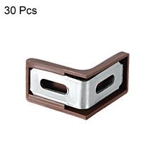 Uxcell 30pcs/20pcs 29x29x18mm Metal Plastic L Shaped Angle Bracket Shelf Corner Brace Plate Brown White for Cabinet Shelf 2024 - buy cheap