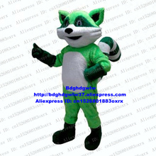 Disfraz de Mascota de mapache para adulto, traje de mapache largo de piel verde, personaje de dibujos animados, abierta, empresa de negocios, celebración, zx2787 2024 - compra barato