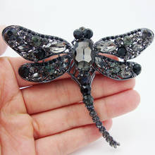 Vintage Style Brooch Fashion Black Rhinestone Crystal Wing Dragonfly Bird Pendant Brooches pin Exquisite Bird Pin 2024 - buy cheap