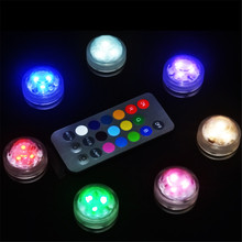 Luz LED sumergible para exteriores, lámpara de noche impermeable IP68 RGB, funciona con pilas, jarrón, cuenco, decoración de fiesta y jardín 2024 - compra barato